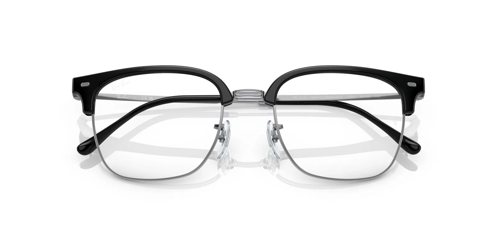 Ray-Ban New Clubmaster 7216 Eyeglasses - Blue On Gunmetal - view 75